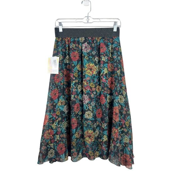 LuLaRoe Lola Women's Black Floral Shear Skirt - Picture 1 of 7